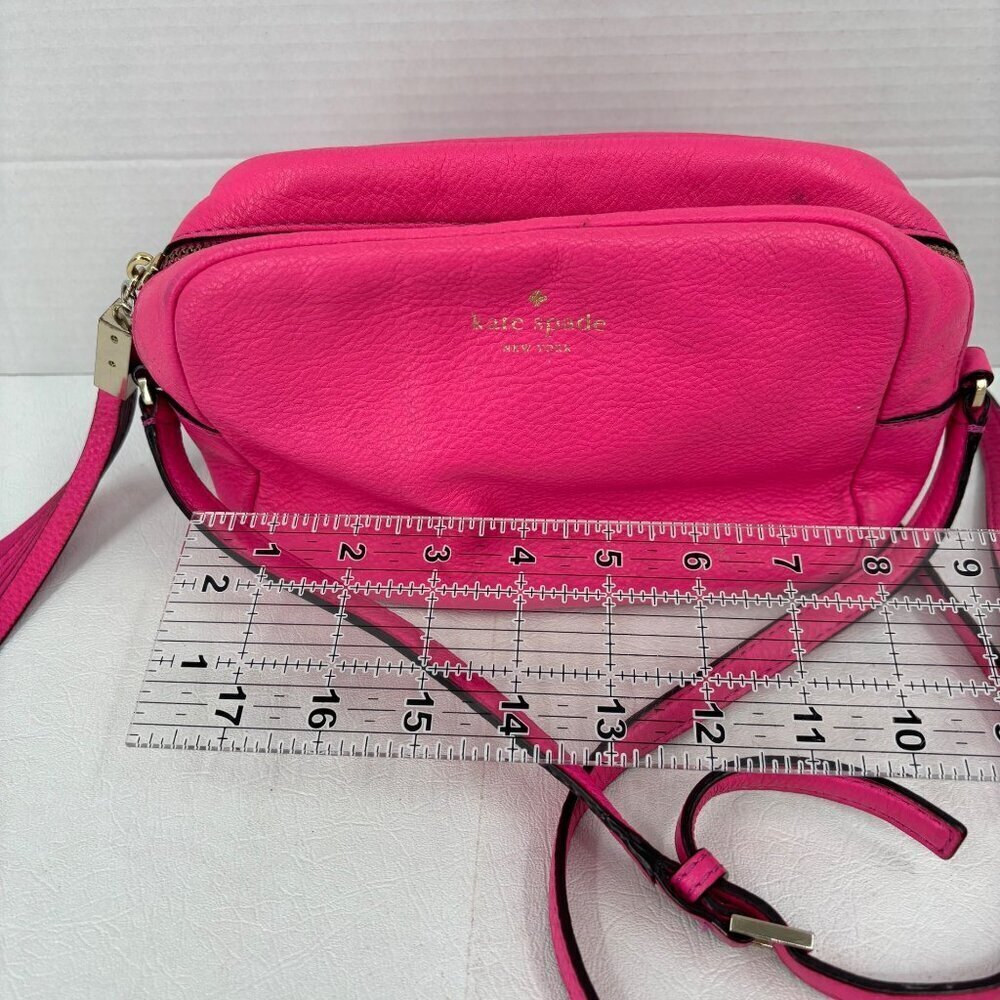 Kate Spade Mindy Crossbody Bag Pink Pebbled Leather Handbag Adjustable Strap - Picture 13 of 16